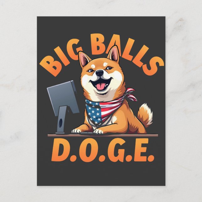 Big Bollar Doge Department of Government Efficienc Vykort (Framsida)
