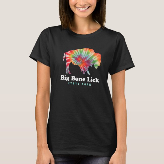Big Bone Slickar State Park Kentucky Bison Tie Dye T Shirt (Framsida)