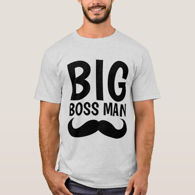 BIG BOSS MAN Moustache T-shirts (Framsida)