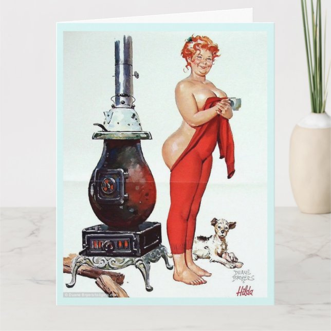 BIG BOTTOMED GIRL ANYTIME HEJ GREETDS CARDS KORT (Framsida)