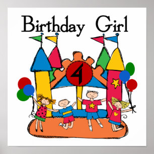 Big BounGirl 4e födelsedagen T-shirts and Gifts Poster