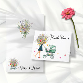 Big Bouquet Little WildblomBaby Shower Tack Kort