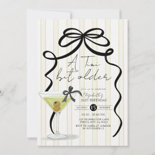 Big Bow-biten äldre Olive Martini Birthday Inbjudningar