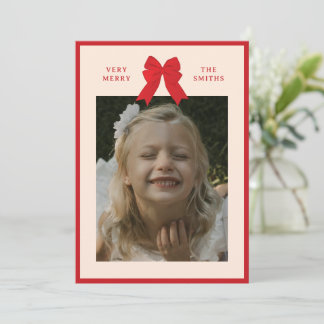 Big Bow Flat Holiday Card Julkort