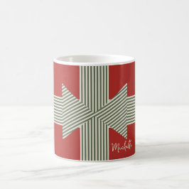Big Bow of Striped Ribbon Red Kaffemugg