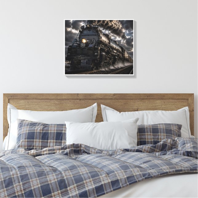 Big Boy 4014 | Ångjätte Genom Stormen | Hans Canvastryck (Insitu (sovrum))