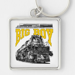Big Boy 4014 Ånglok. Union Pacific Klass 4000 Fyrkantig Silverfärgad Nyckelring