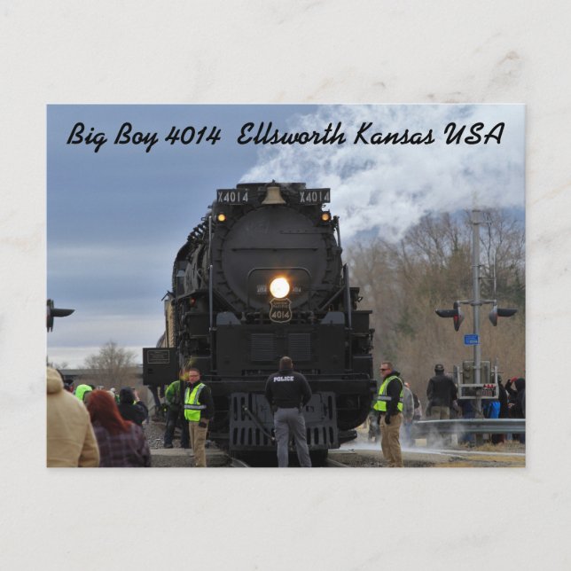 Big Boy 4014 Ellsworth Kansas USA Vykort (Framsida)