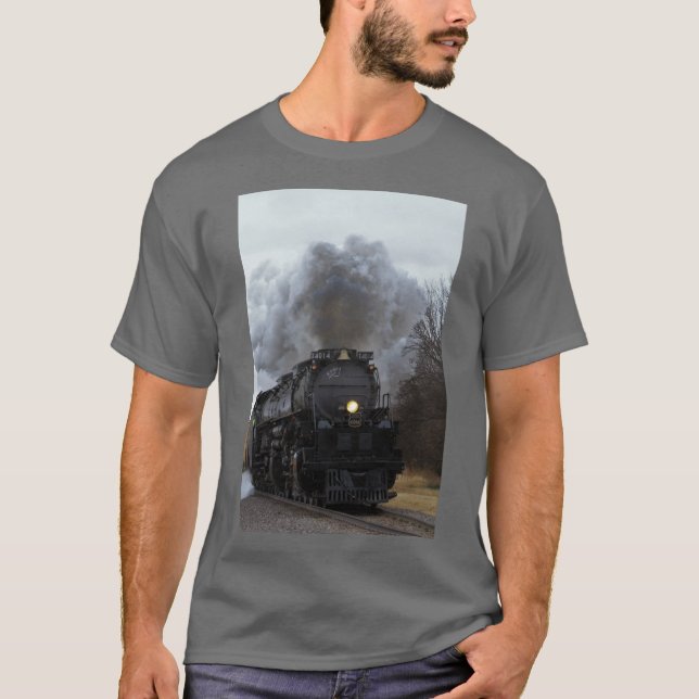 Big Boy 4014-rök och ånga i Black Varg Kansas T Shirt (Framsida)
