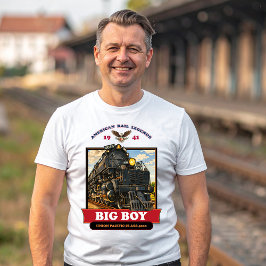 Big Boy 4014 Steam Locomotive Retro Illustration T Shirt