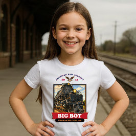 Big Boy 4014 Steam Locomotive Retro Illustration T Shirt