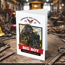 Big Boy 4014 Steam Locomotive Retro Illustration Tack Kort
