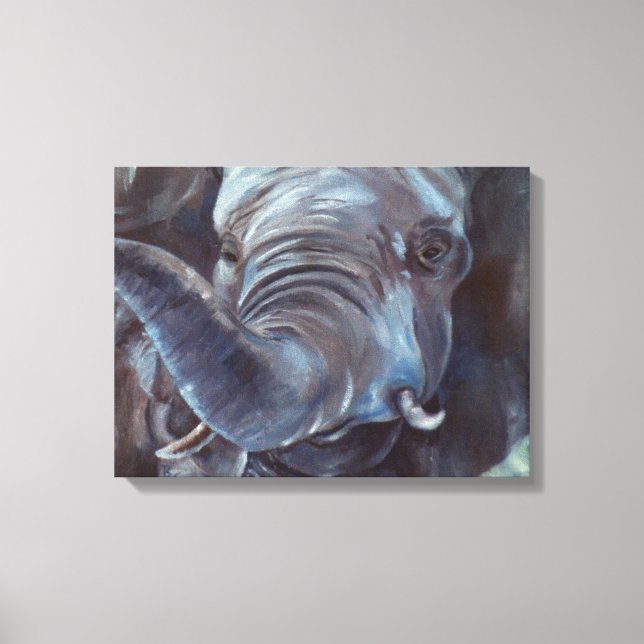 Big Boy Elephant Wrapped Canvas Skriv ut (Framsida)