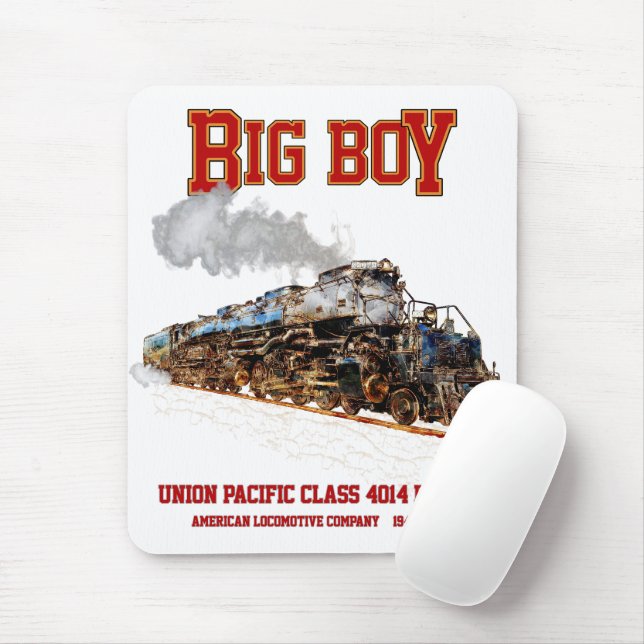 Big Boy Vintage Steam Tåg American Locomotive Musmatta (Med mus)