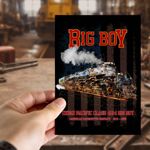 Big Boy Vintage Steam Tåg American Locomotive Vykort