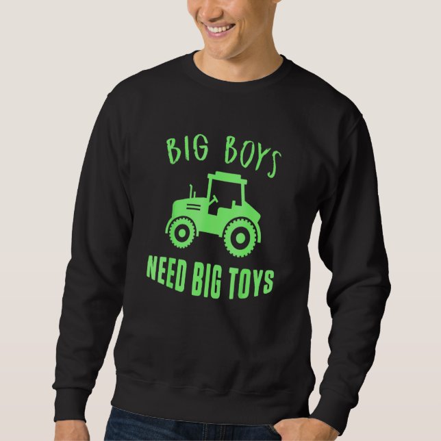 Big Boys behöver Big Leksaker Tractor Drive Farmer Lång Ärmad Tröja (Framsida)