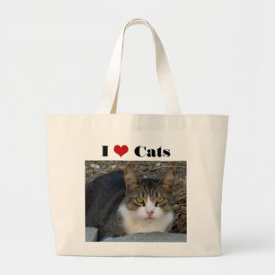 Big Boy's I Kärlek Cats Jumbo Tote Tygkasse