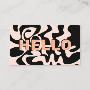 Big Brev Hej Modern Black and Pastel Rosa Visitkort