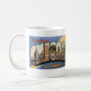 Big Brev Vintage Chicago-vykort Kaffemugg