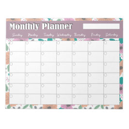 Big Bright Flowers Monthly Planner Anteckningsblock