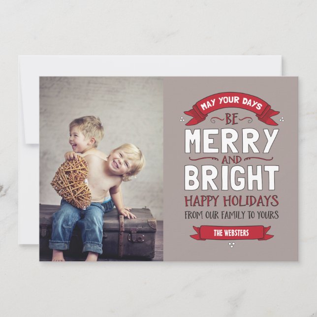 Big Bright & Merry Helgdag Photo Card Julkort (Framsida)
