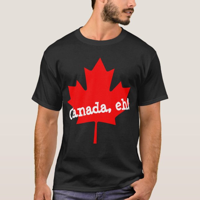 Big Bright Red Maple Löv Kanada eh! Tee (Framsida)