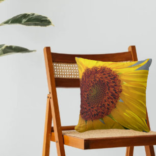 Big Bright Solros Botanical Blommigt Dekorativ kud Kudde