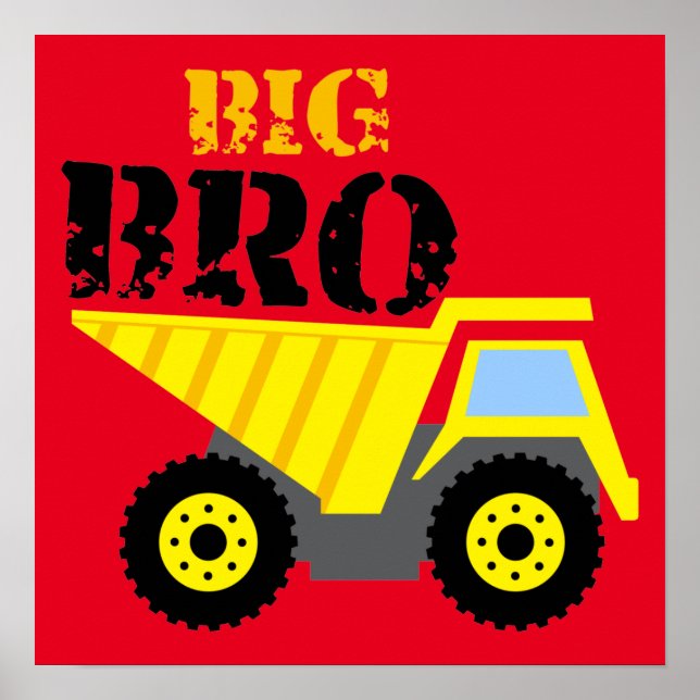 Big Bro Construction Gul Dumper Lastbil Poster (Framsidan)