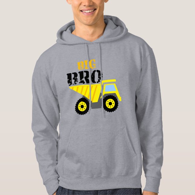 Big Bro Construction Gult Lastbil Hoodie (Framsida)