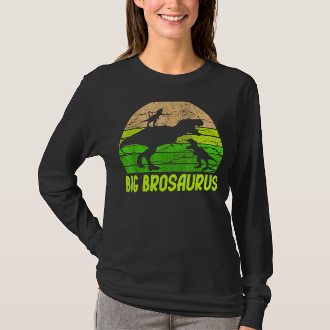 Big Bro Dinosaur Big Brosaurus 2 två barn Christma T Shirt (Framsida)