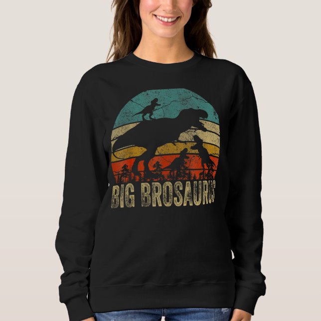 Big Bro Dinosaur Big Brosaurus 3 två barn Christma T Shirt (Framsida)