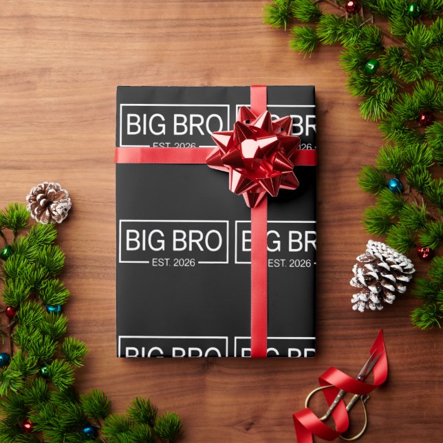 Big Bro Est. 2026 New Big Brother Pregnancy Baby Presentpapper (Julgåva)
