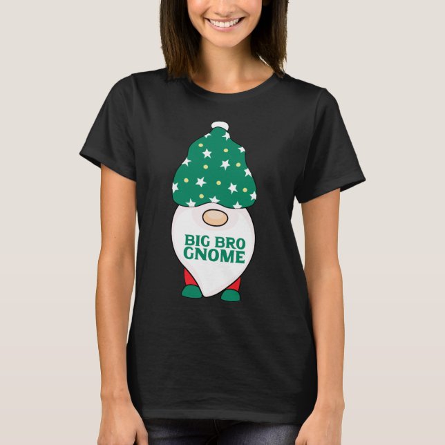 Big Bro Gnome Brother Gnomes Matching jul Pa T Shirt (Framsida)