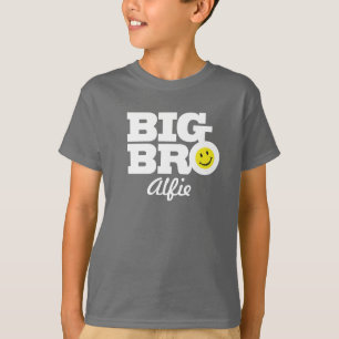 Big bro namn vit på grått-killar t-shirt