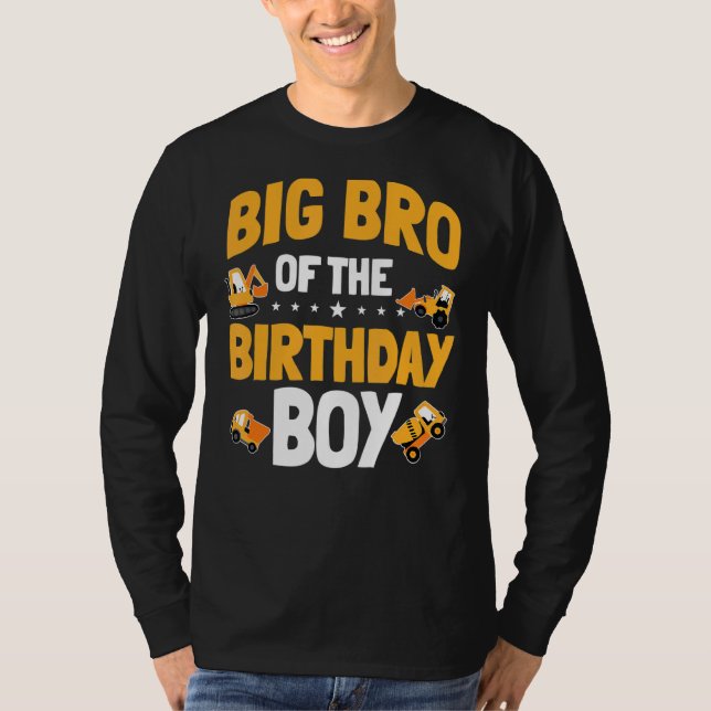Big Bro of the Birthday Boy Construction Worker Bd T Shirt (Framsida)
