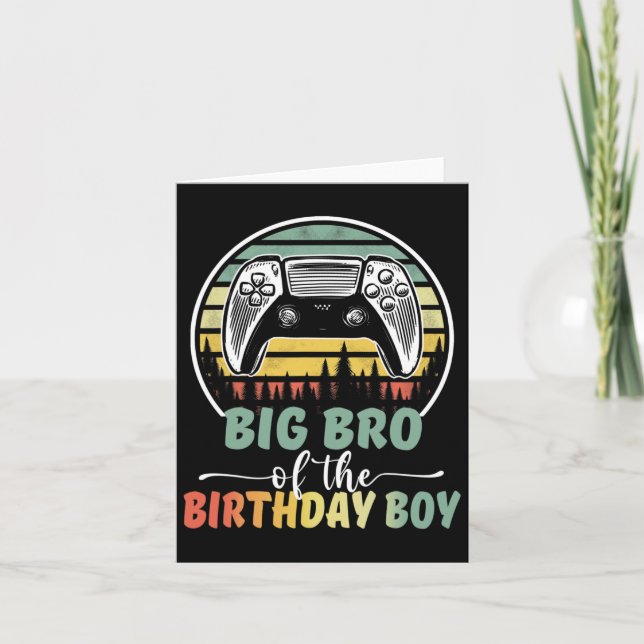 Big Bro of the Birthday Boy Video Gamer Matching a Kort (Framsida)