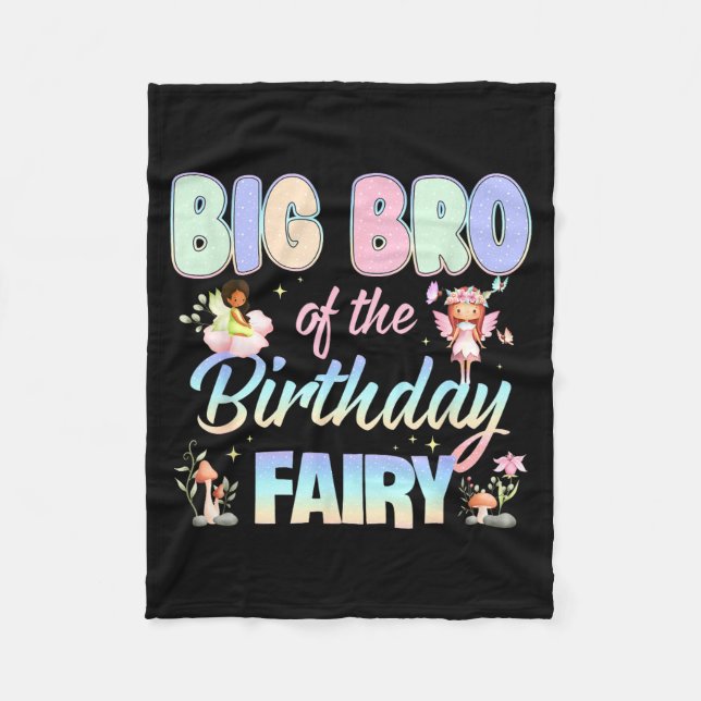 Big Bro Of The Birthday Fairy Little Girl Magical  Fleecefilt (Framsidan)