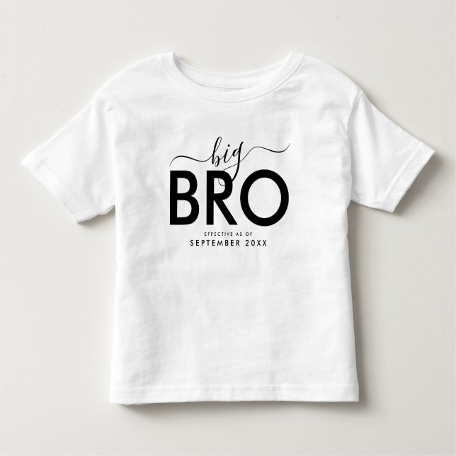Big Bro | Personlig Nyfödd bebis Announcement Todd T Shirt (Framsida)