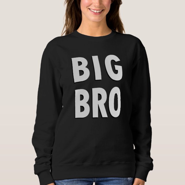 Big Bro Simple Black and White Text Big Brother T Shirt (Framsida)