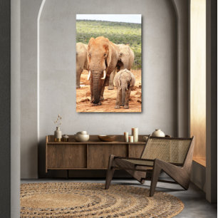 Big bror lillbror Elephant Canvas Framed
