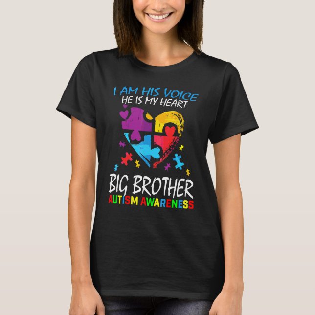 Big Brother Autism Awareness Jag är hans röst T Shirt (Framsida)