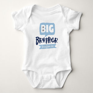 Big Brother Baby-meddelande Namn & Monogram Baby T Shirt