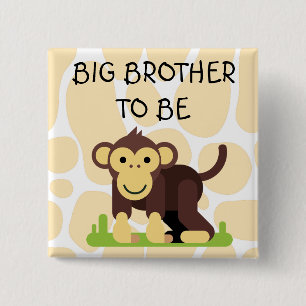 Big Brother Baby Shower-knapp med apa Knapp