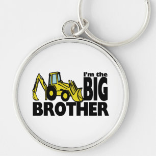 Big Brother Backhoe Rund Silverfärgad Nyckelring