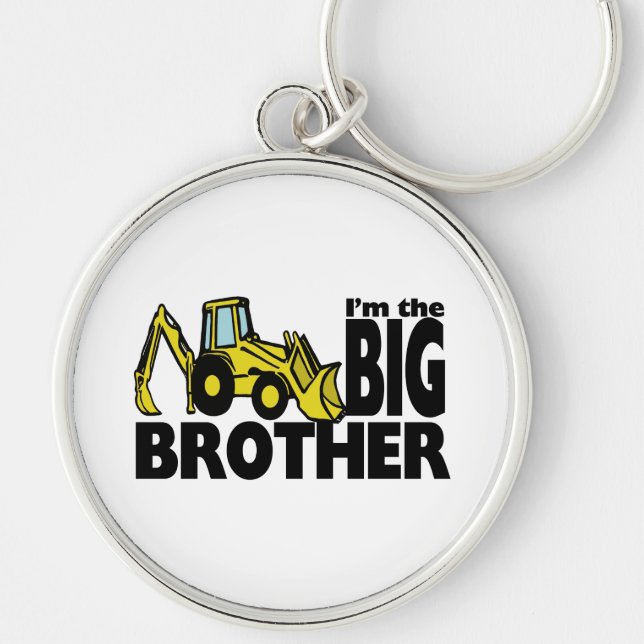 Big Brother Backhoe Rund Silverfärgad Nyckelring (Framsidan)