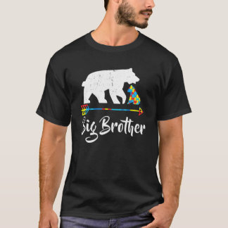 Big Brother Bear Autism Acceptans Stolt Autism Ma T Shirt