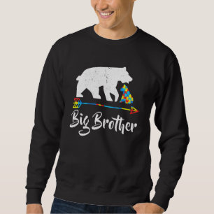 Big Brother Bear Autism Awareness Proud Autism Mo Lång Ärmad Tröja