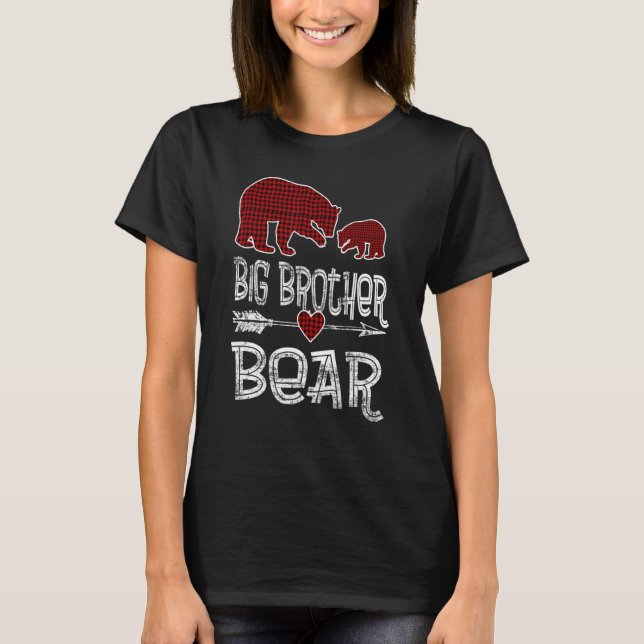Big Brother Bear Buffalo Red Plade Arrow jul T Shirt (Framsida)