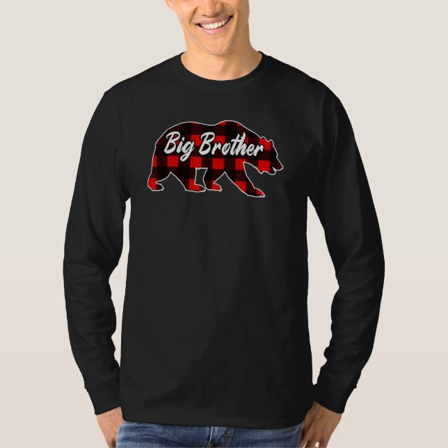 Big Brother Bear jul-julen Red Play Buffalo Match T Shirt (Framsida)