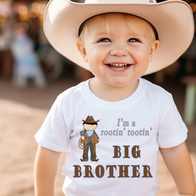Big Brother Cute Cowboy Rootin'Tootin' T Shirt (Skapare uppladdad)
